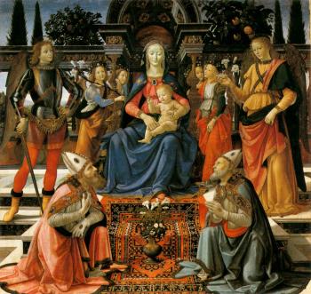 多梅尼科 基爾蘭達約 Madonna and Child Enthroned with Saints